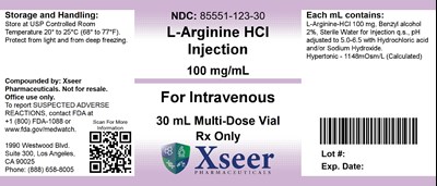 Front Label (85551 123 30 L Arginine 100mgml 30ml Vial)